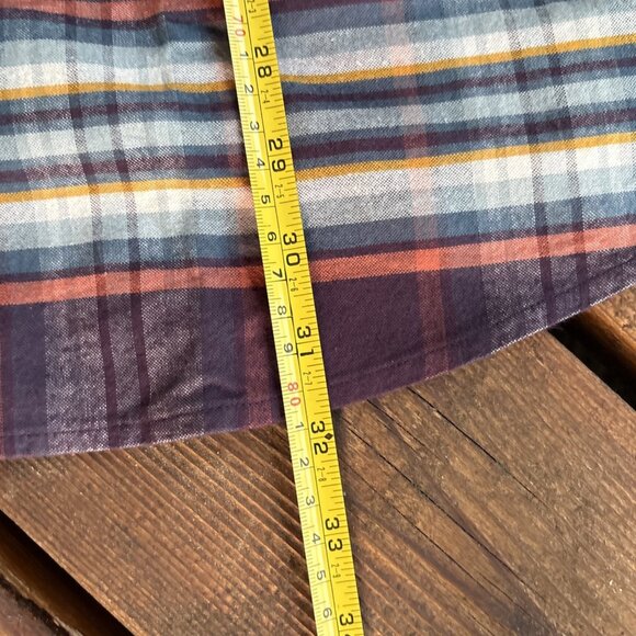 Denver Hayes Button Down Classic Purple Plaid Short Sleeve Shirt Casual 2XL - Picture 10 of 10